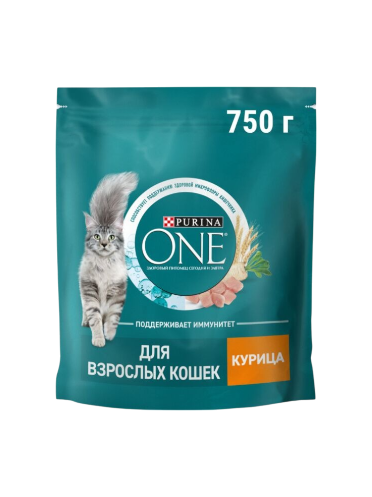 КОРМ Д/КОШЕК PURINA ONE 750Г КУРИЦА С ЦЕЛН ЗЛАКАМИ Д/ВЗР